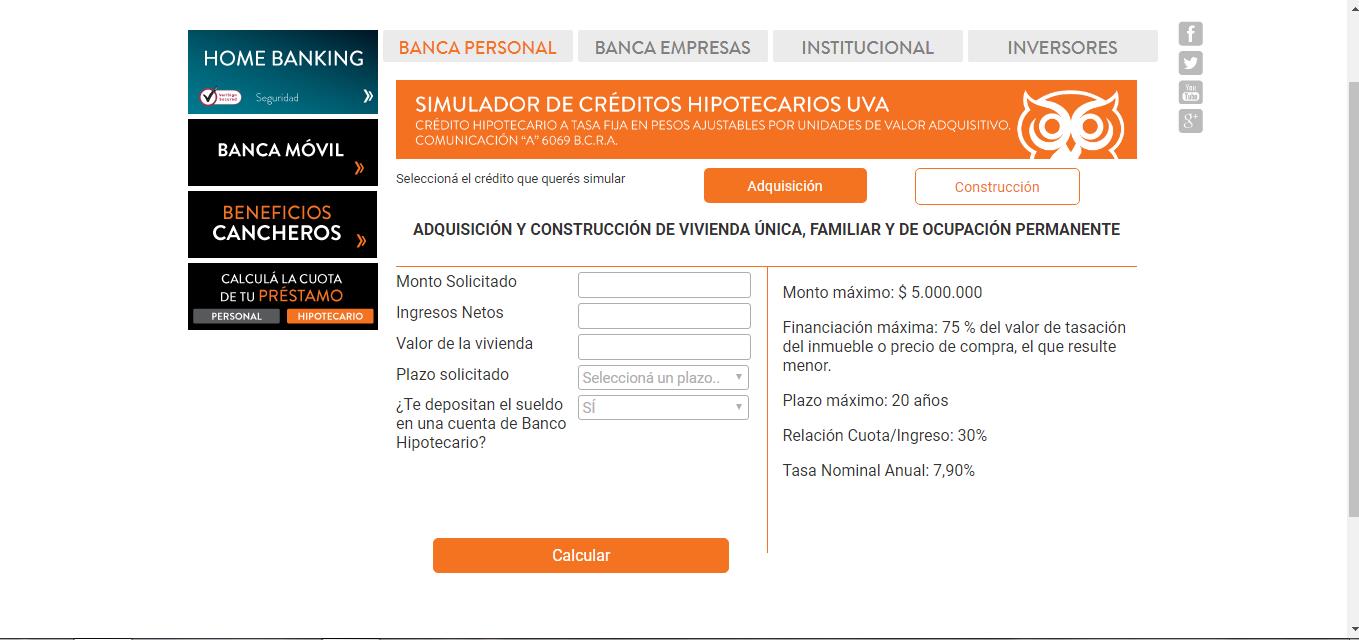 prestamos personales del banco hipotecario requisitos